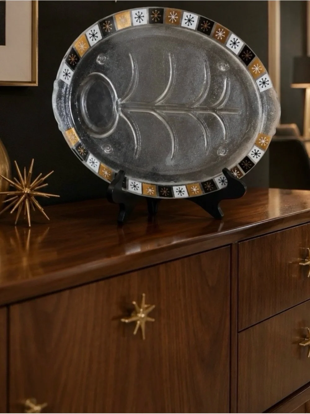 Mid-Century Modern 1950-60’s Original Vintage Atomic Starburst Fine Art Platter